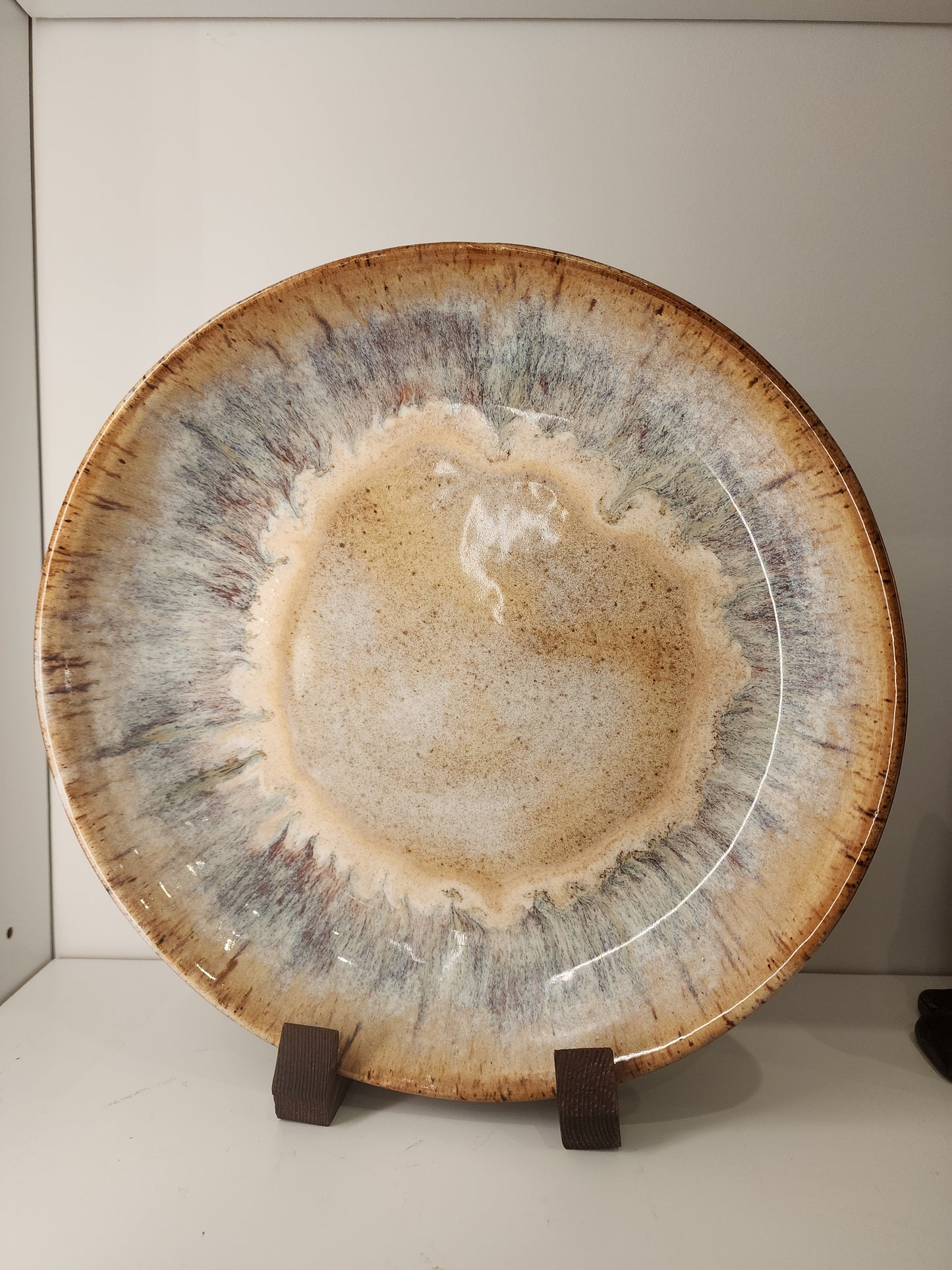 11.5" Shallow River Birch and Rust Serving and Display Bowl