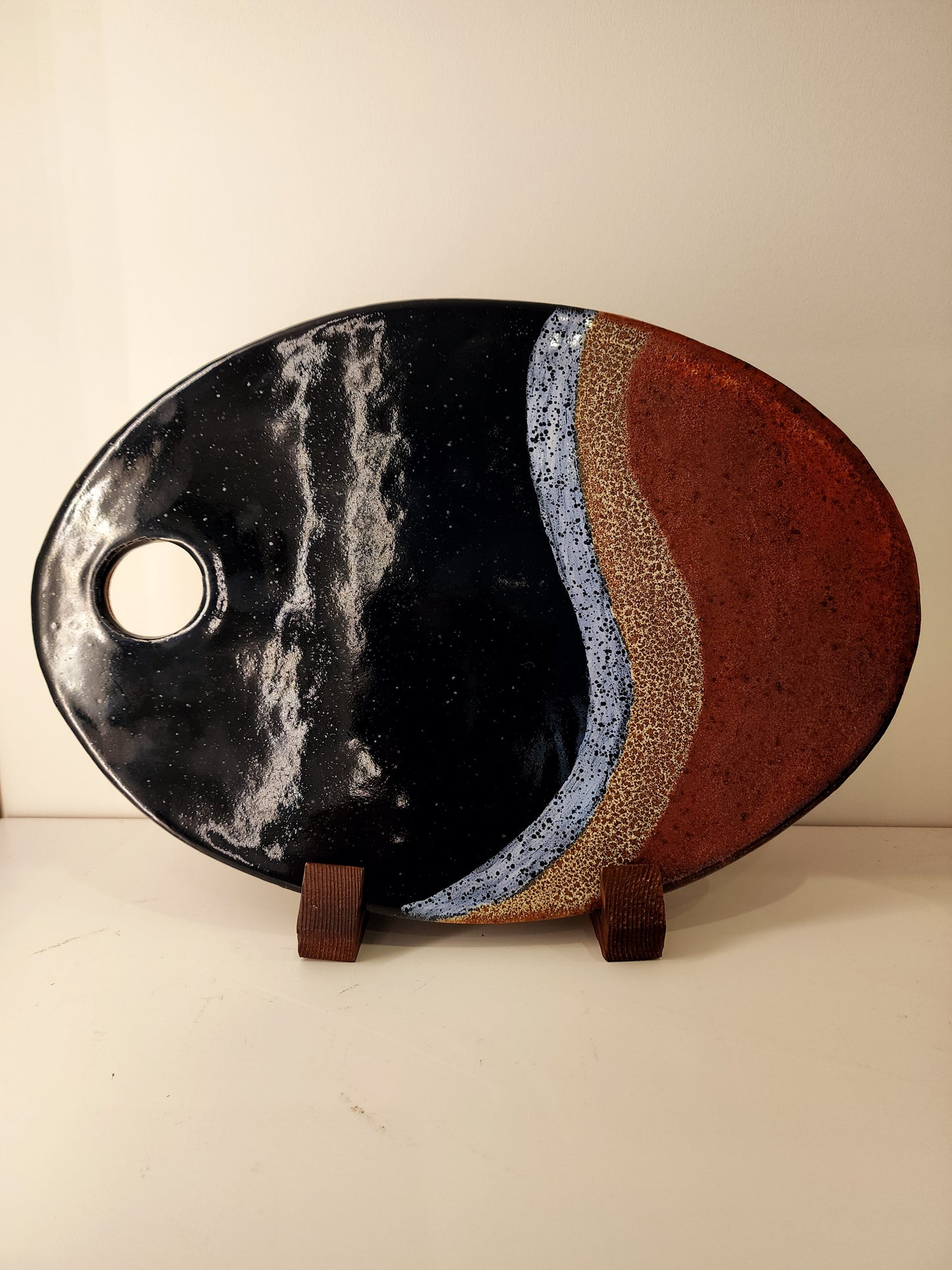 12" x 8.5" Obsidian and Copper Platter