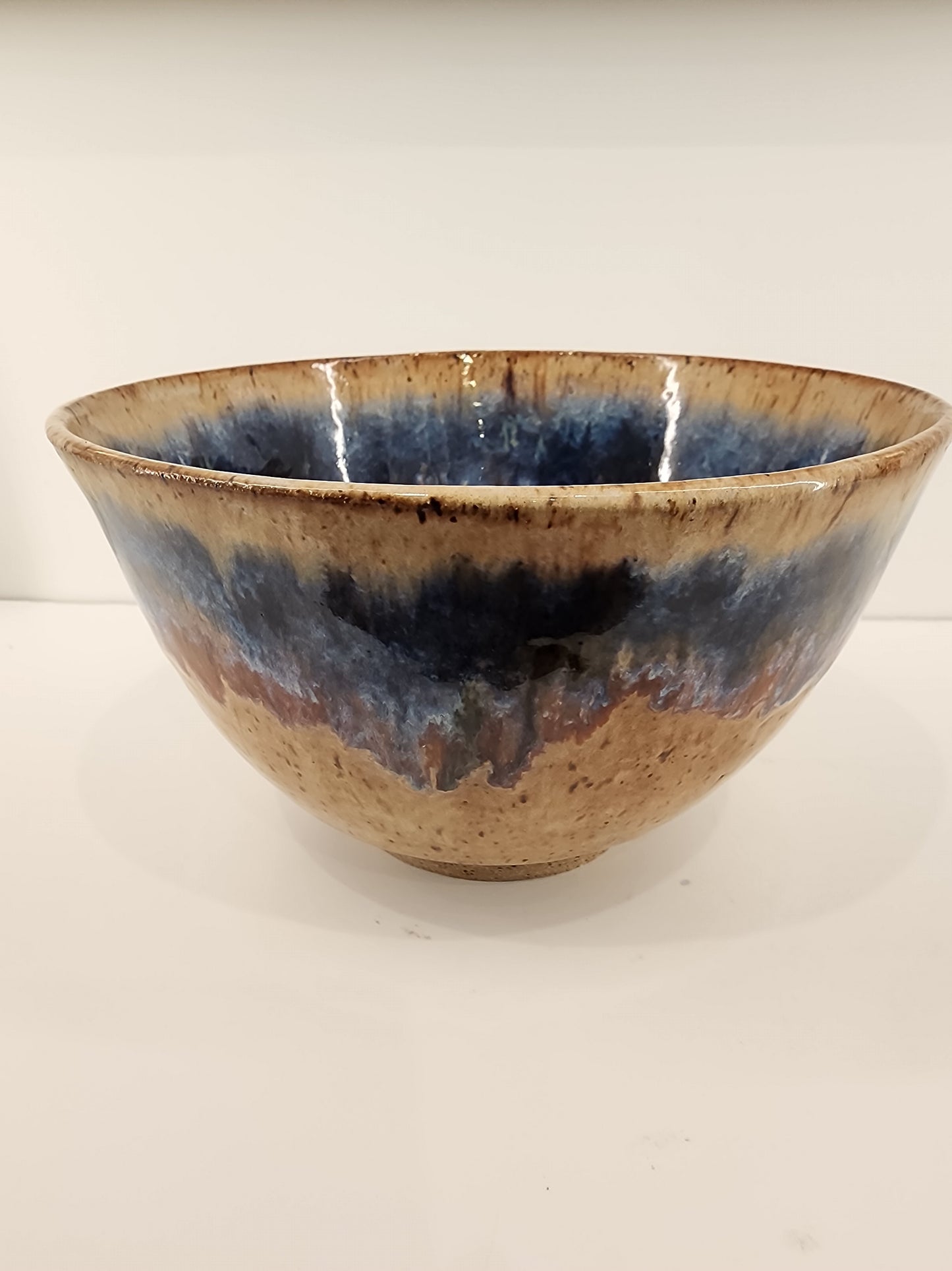 8" Speckled Blue Drip Bowl