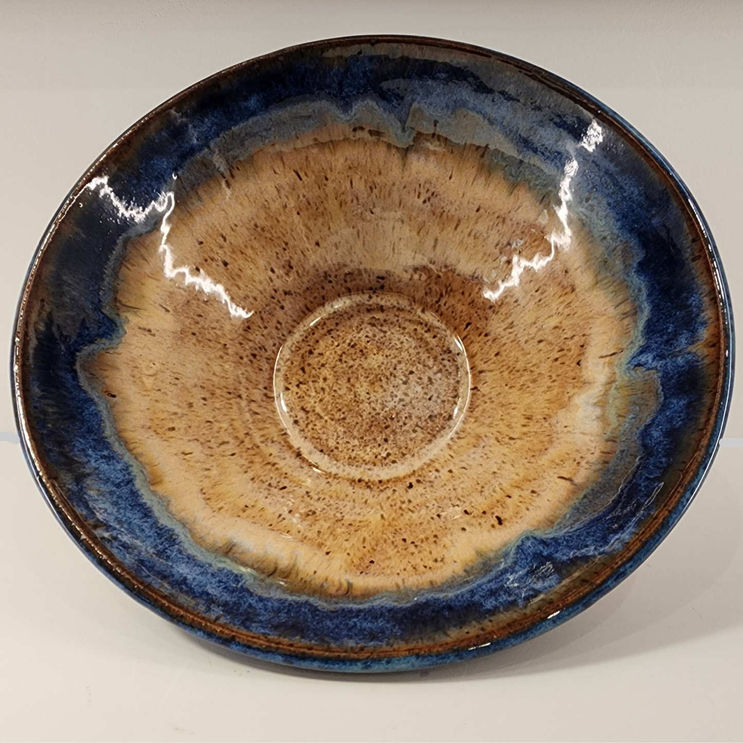 9X4 Flared Sapphire Rimmed Speckled Bowl