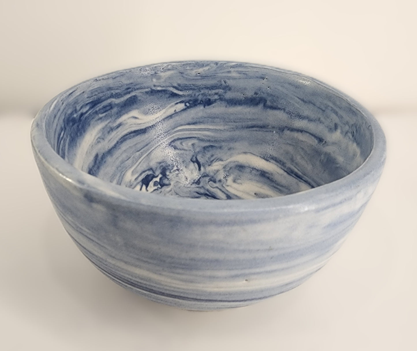 4" Blue Swirl Matte Nerikomi Bowl