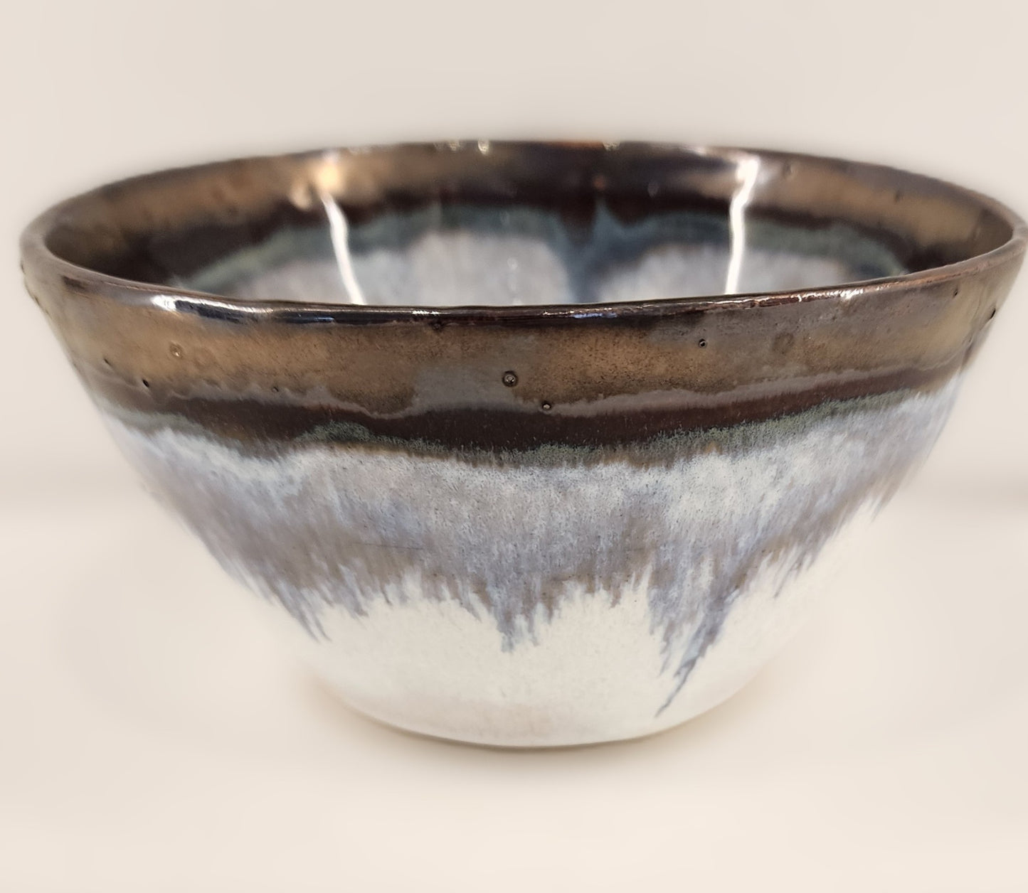 6" Opal, Gold, and Gray Drip Bowl