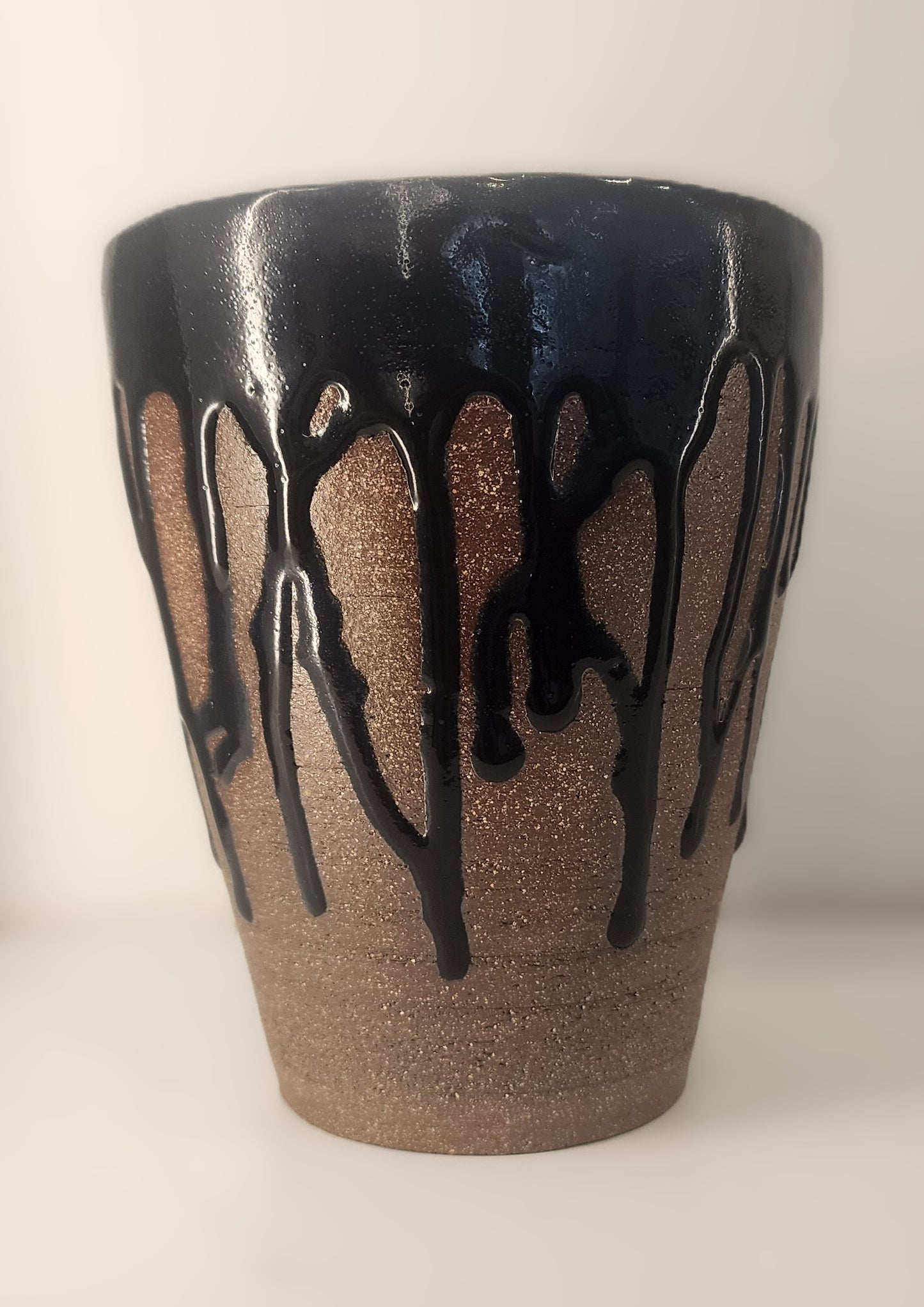 5" x 6" Rustic Clay Drip Vase or Kitchen Tool Holder