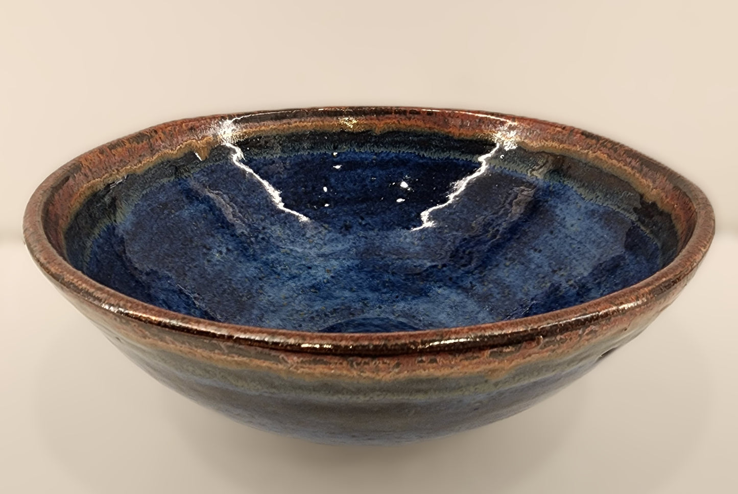 7.5" Copper Rimmed Blue Float Bowl