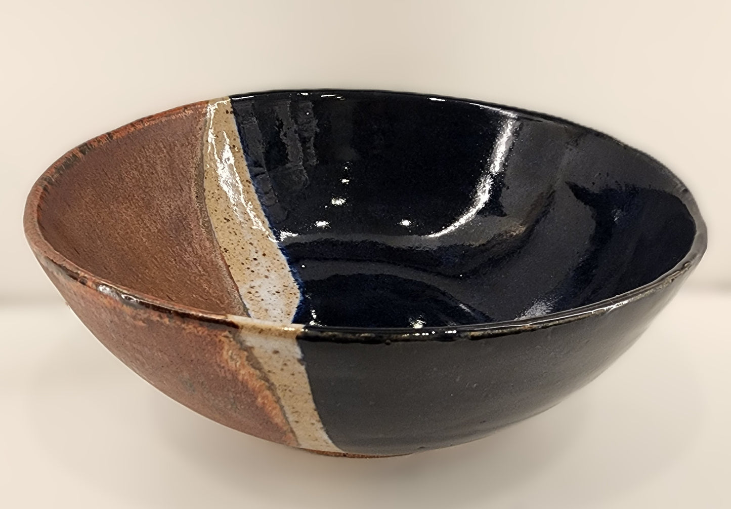 8.5" Matte Copper and Dark Cobalt Flowing Bowl
