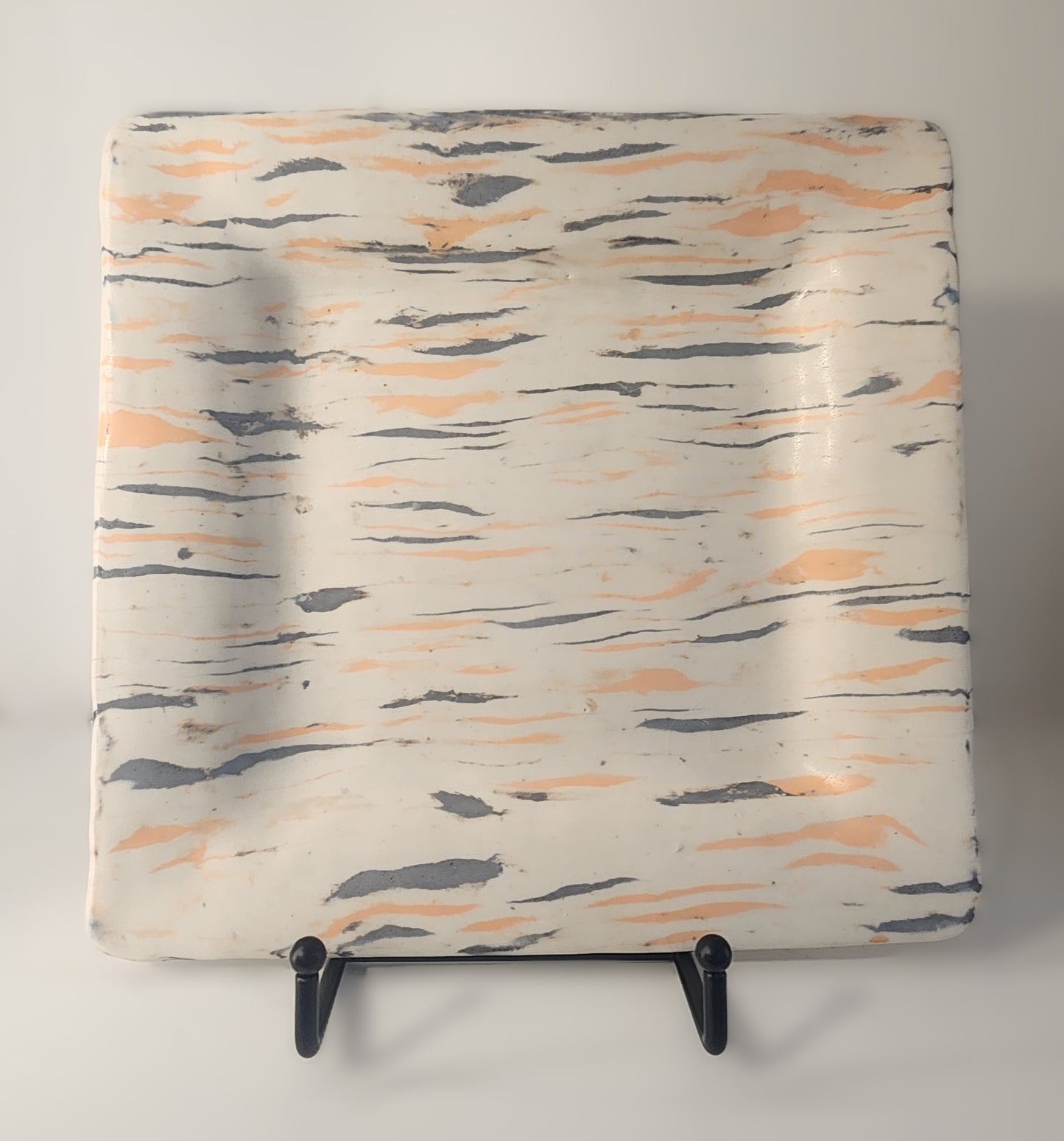 9.5" Square Striped Nerikomi Platter or Plate