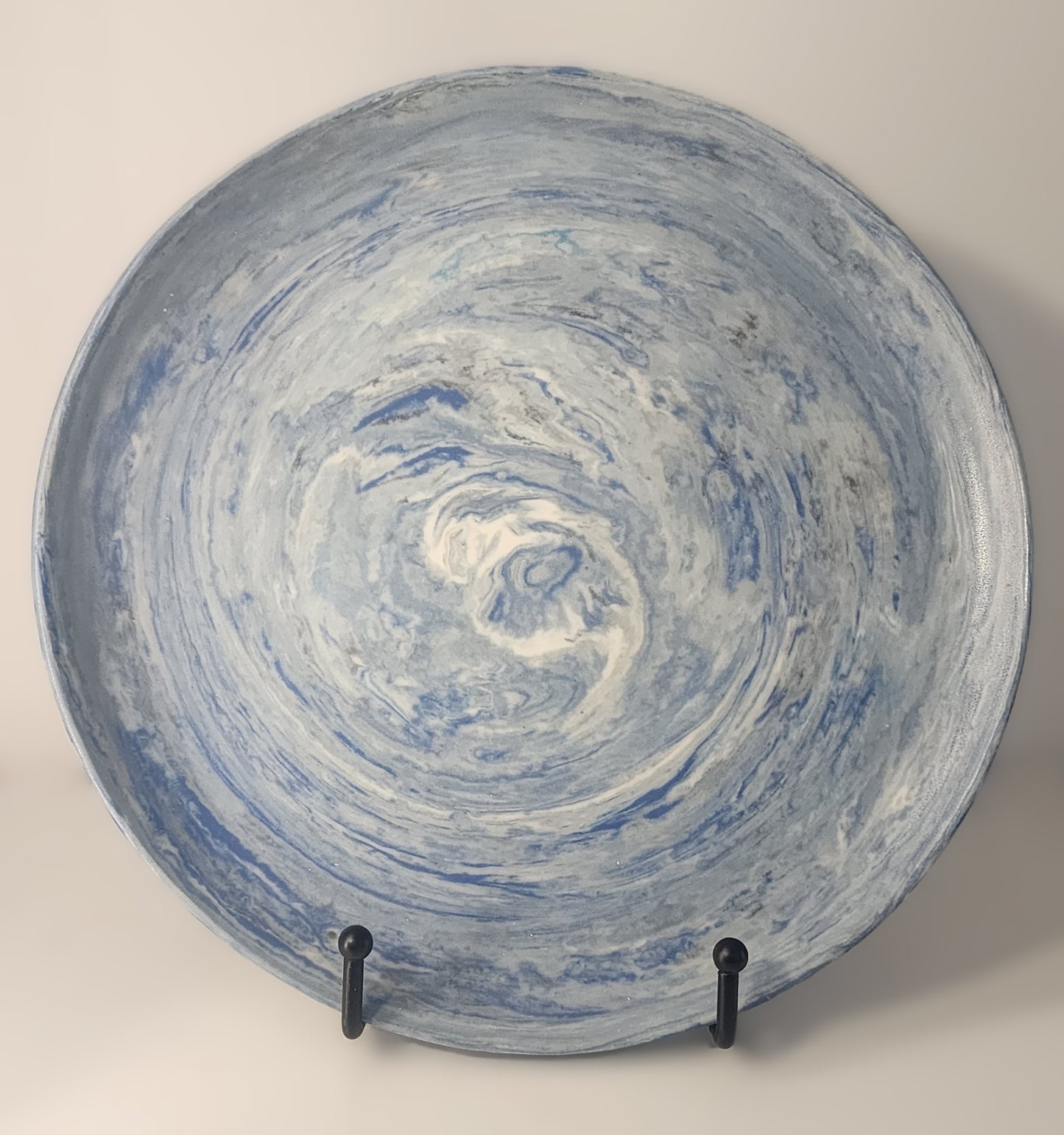 9.75" Neriage Plate in Swirling Blue