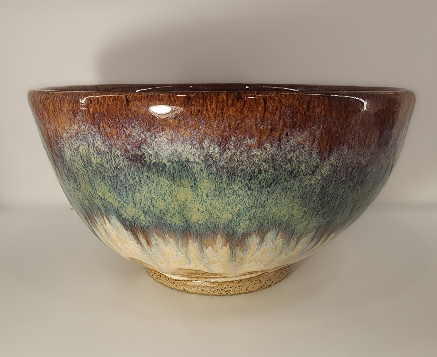 9" Green and Firebrick Deep Bowl