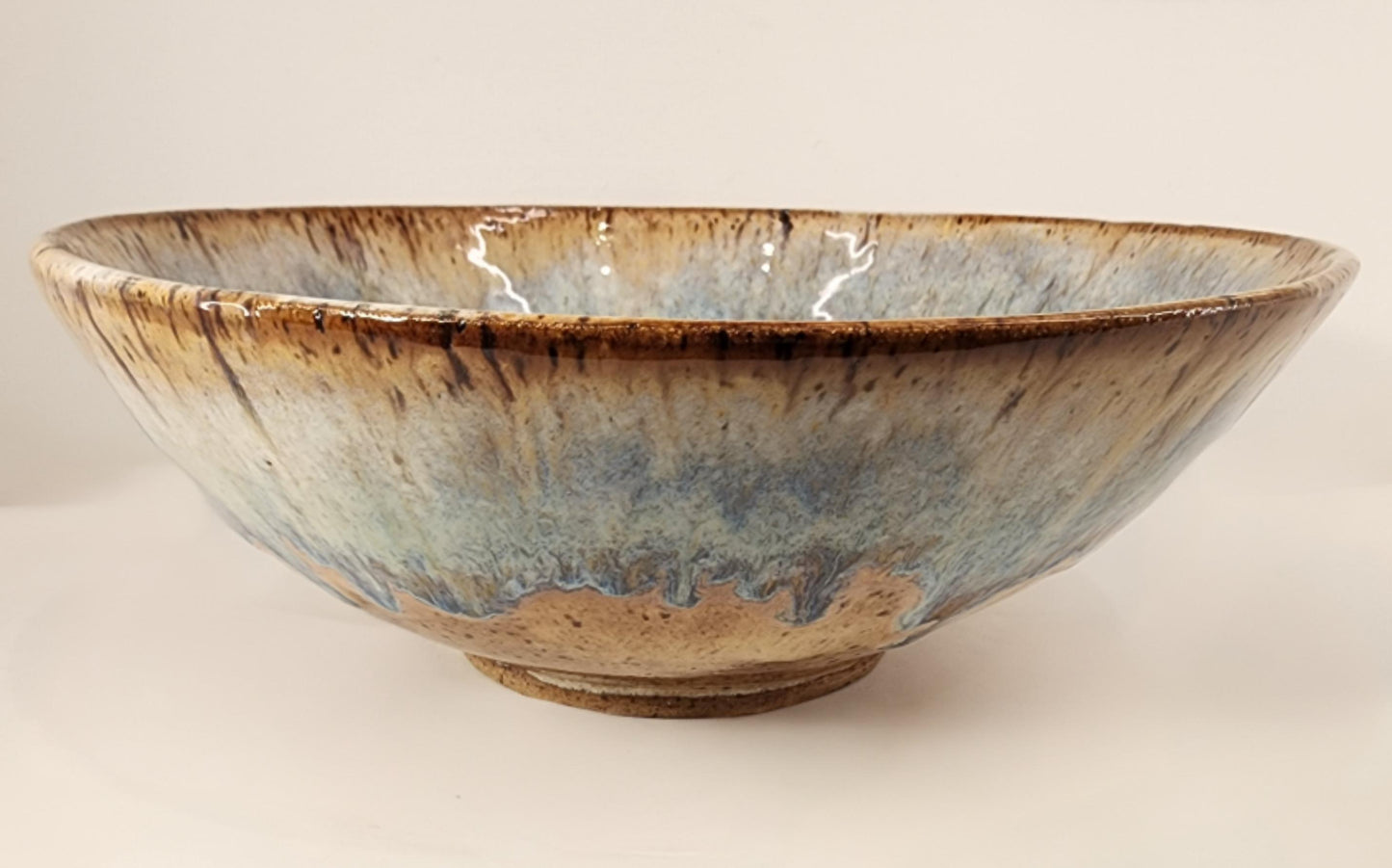 9.5" Wide Soft Turquoise Flowing Bowl