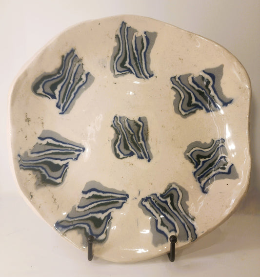 10" Hand Built Nerikomi Serving Platter