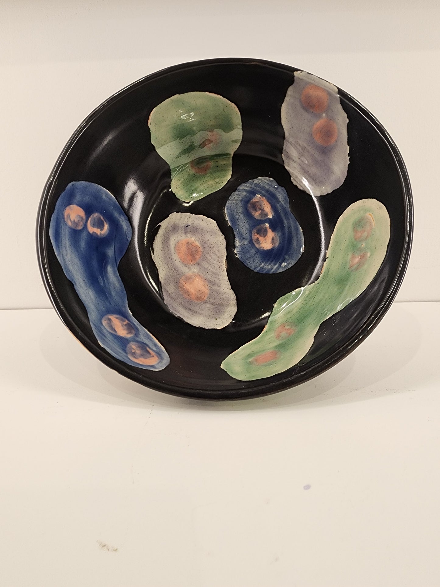 7.5" x 2.5" Organic Mitosis Black and Colored Bowl