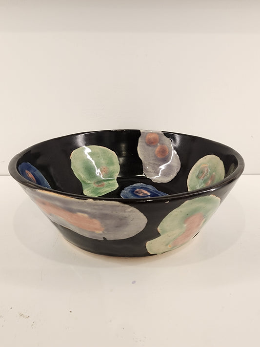 7.5" x 2.5" Organic Mitosis Black and Colored Bowl