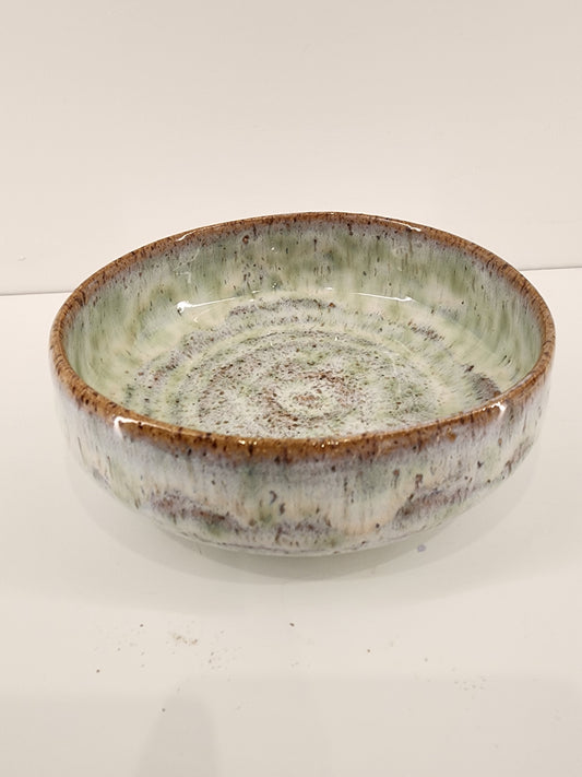 5.75" x 2" Soft Green Speckled Bowl