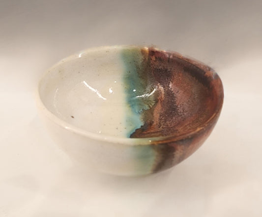 Copper and White 3" Salt or Spice Bowl