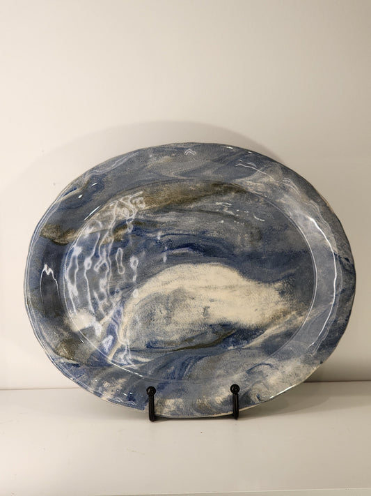 9.5" x 11" Oval Marble Serving Platter
