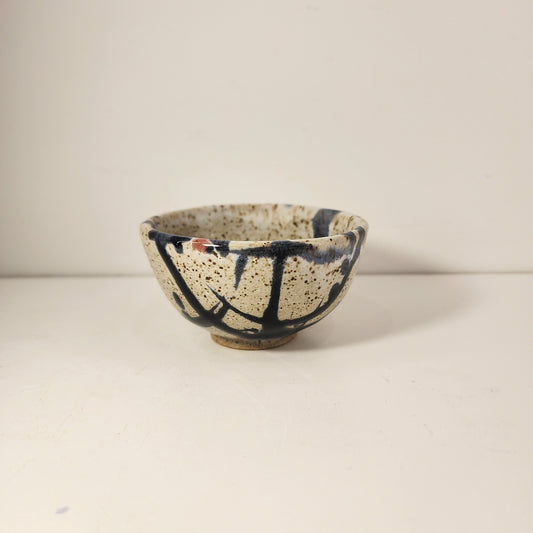 1.75" x 3.25" Marblized Red, White and Blue Swirlware Condiment Bowl
