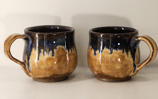 3 x 3 Sapphire Rimmed Speckled Mugs