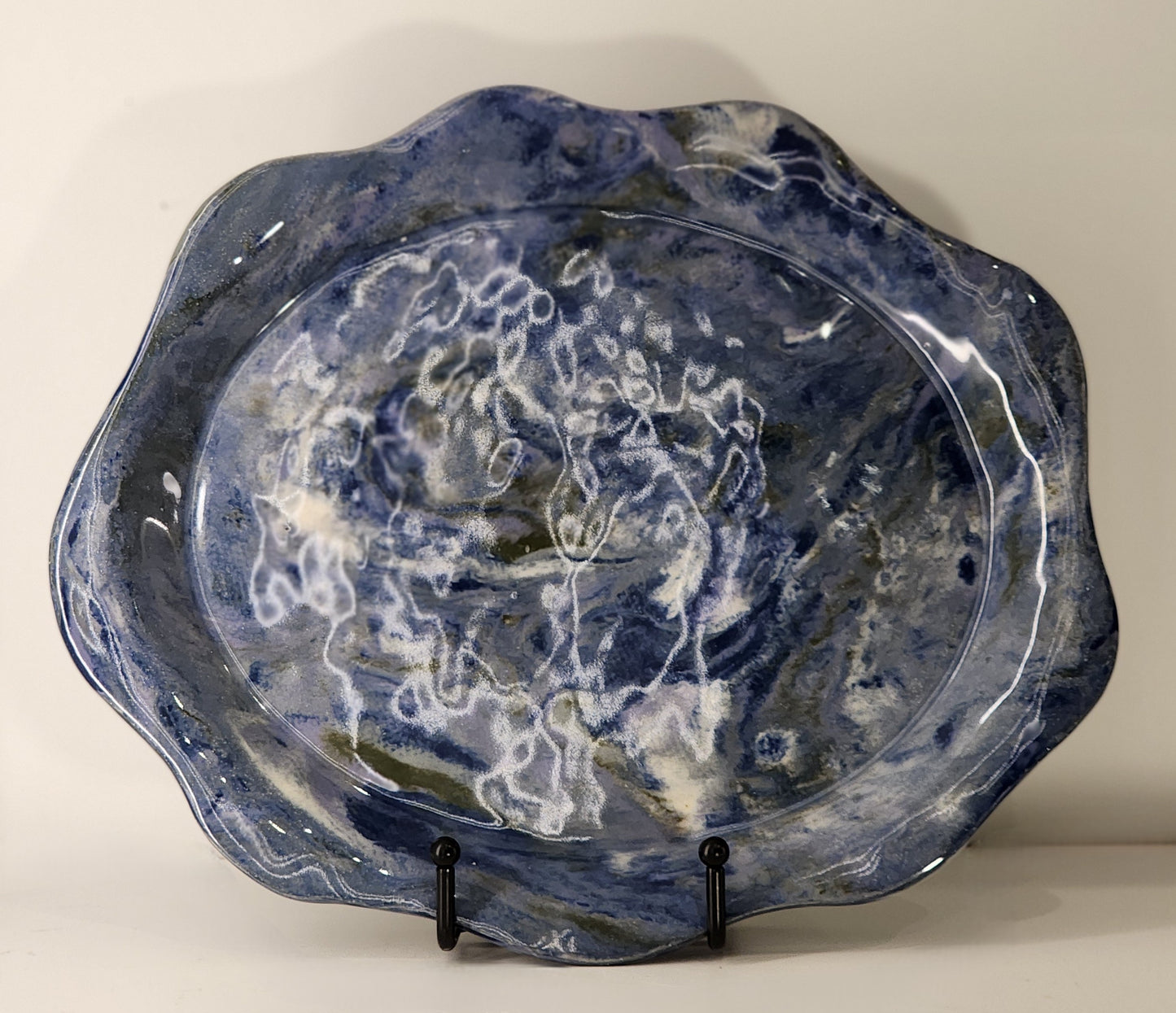 9.5" x 11" Fringed, Hand Built Nerikomi Serving Platter