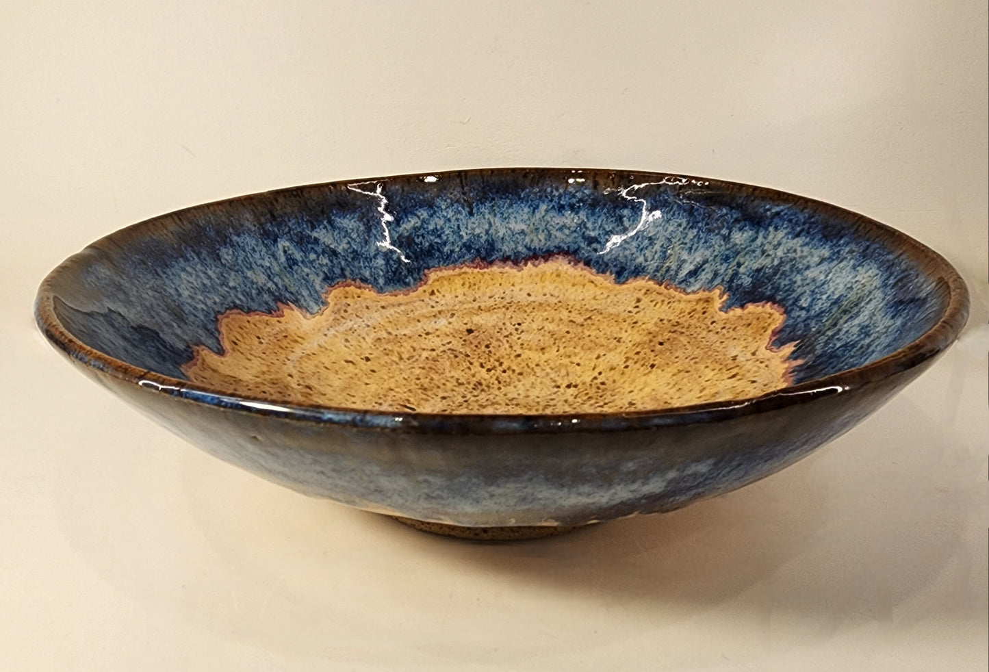 9.25 x 3 Flared Sapphire Rimmed Speckled Bowl