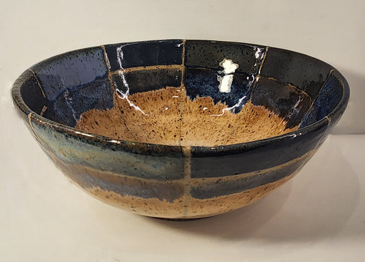 9 x 4 Large Multicolor Blue Taped Bowl