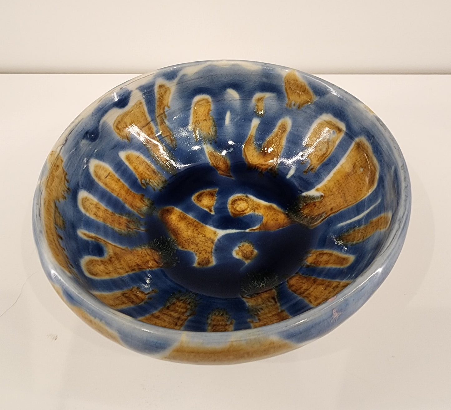 6" Blue and Tan Bowl