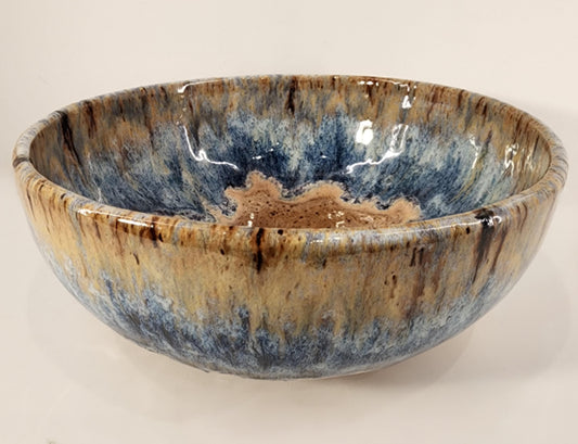 8" Blue and White River Birch Bowl