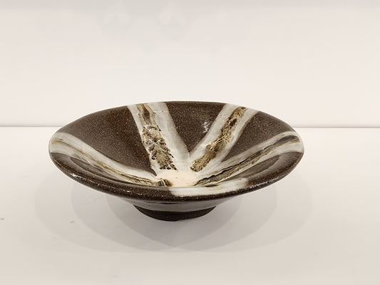 6.5" Brown and Cream Flared Bowl