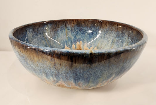 8" Brown Rimmed Blue River Birch Bowl