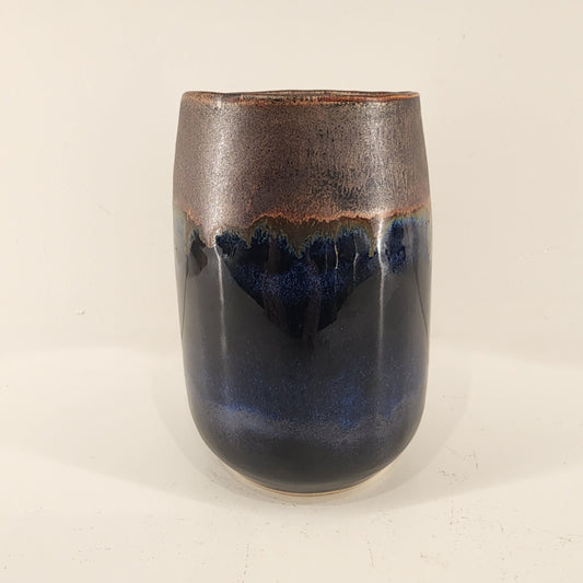 5" Tall Copper and Blue Obsidian Vase or Canister