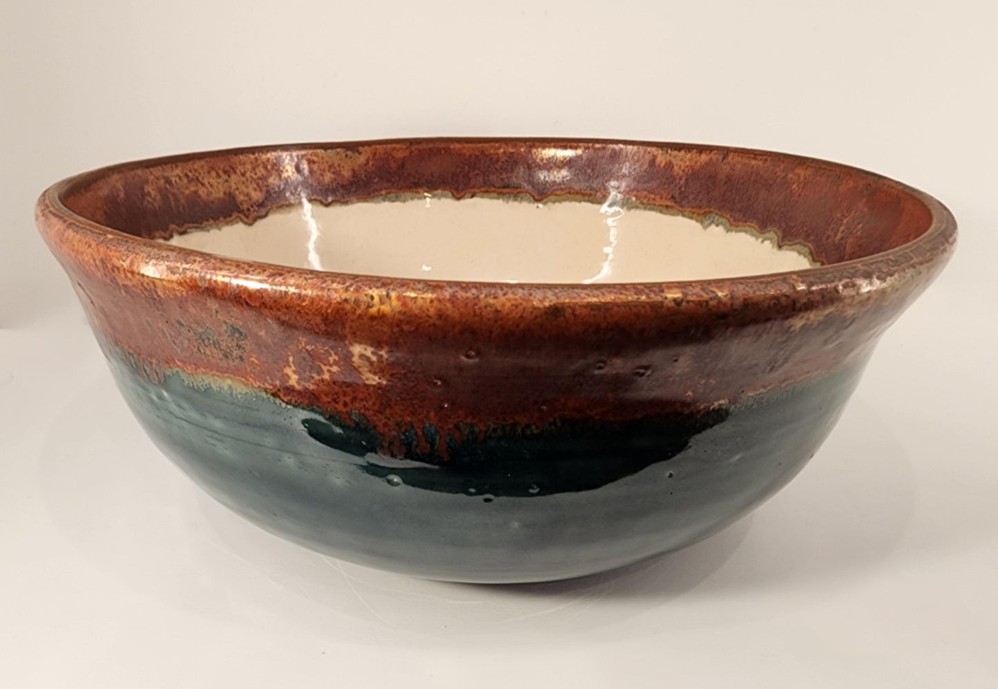 10" Rainforest, Opal, Copper Rimmed Bowl