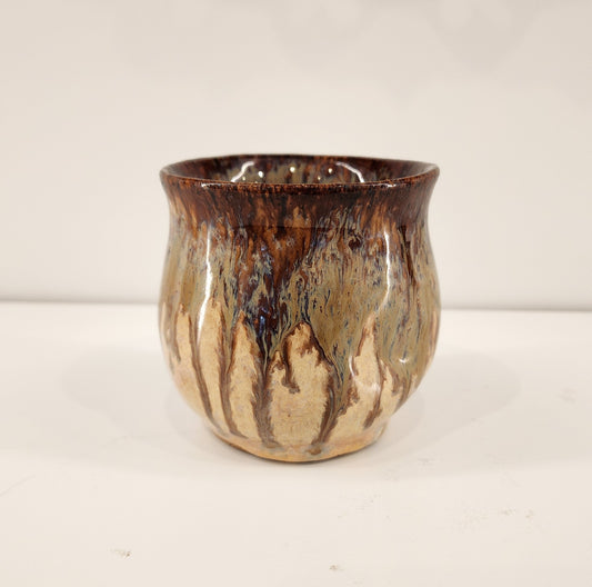 3" Brown Drip Rim Pinch Cup